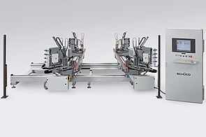 Die Maschinentechnologie von Schüco ist perfekt auf die Schüco Kunststoff-Systeme abgestimmt. Hier Schüco Schweißautomat Vierkopf SMH 510. Bilder: Schüco Die Maschinentechnologie von Schüco ist perfekt auf die Schüco Kunststoff-Systeme abgestimmt. Hier Schüco Schweißautomat Vierkopf SMH 510. Bilder: Schüco