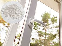 Kunststofffensterprofile enthalten TiO2 in fester Form. Nur dem staubförmigen Titandioxid droht die Einstufung als Gefahrstoff. Bilder: Fenster ©iStock.com/ronstik / TiO2 Pulver: iStock.com/Meowcyber 